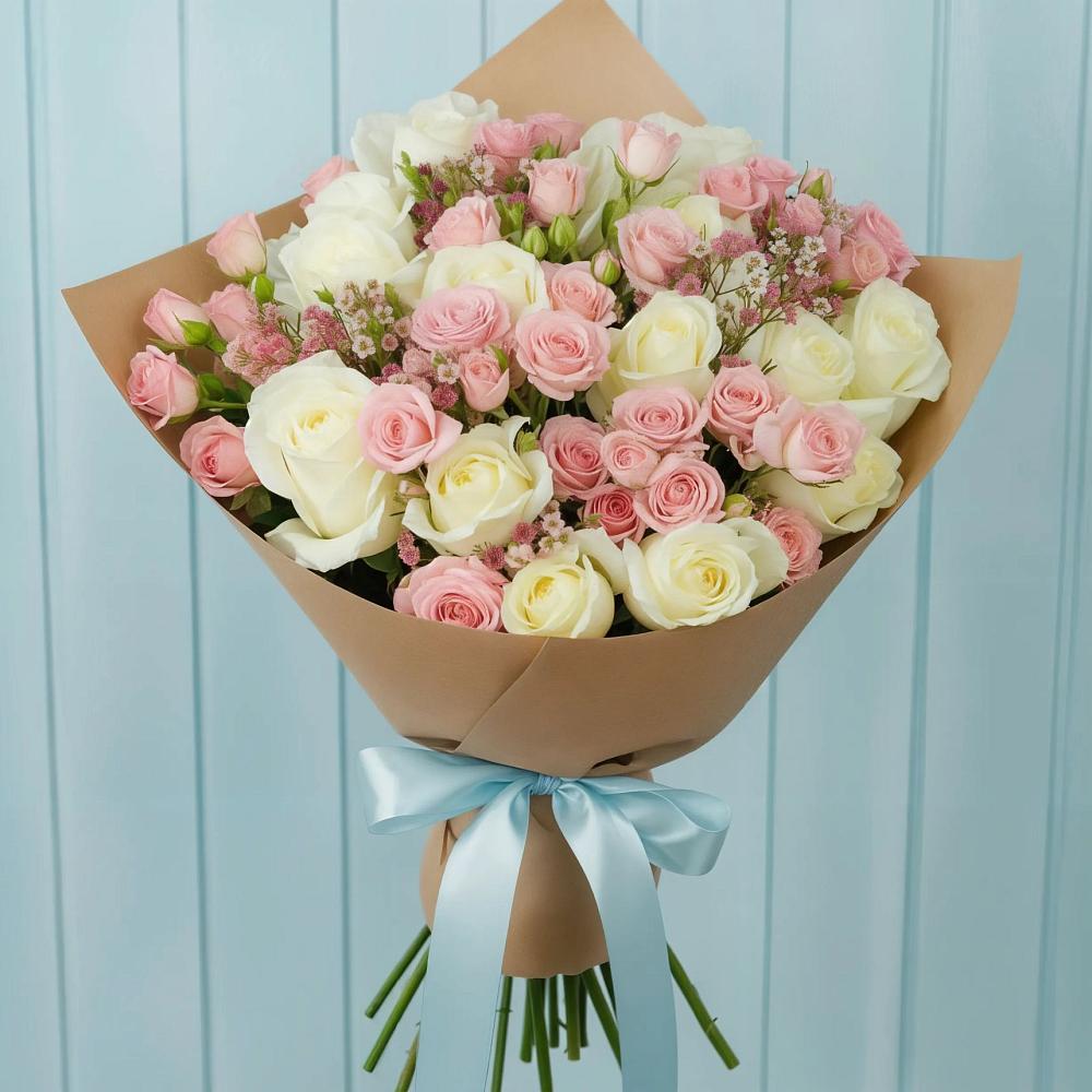 Букет цветов из: Розы в Наушки