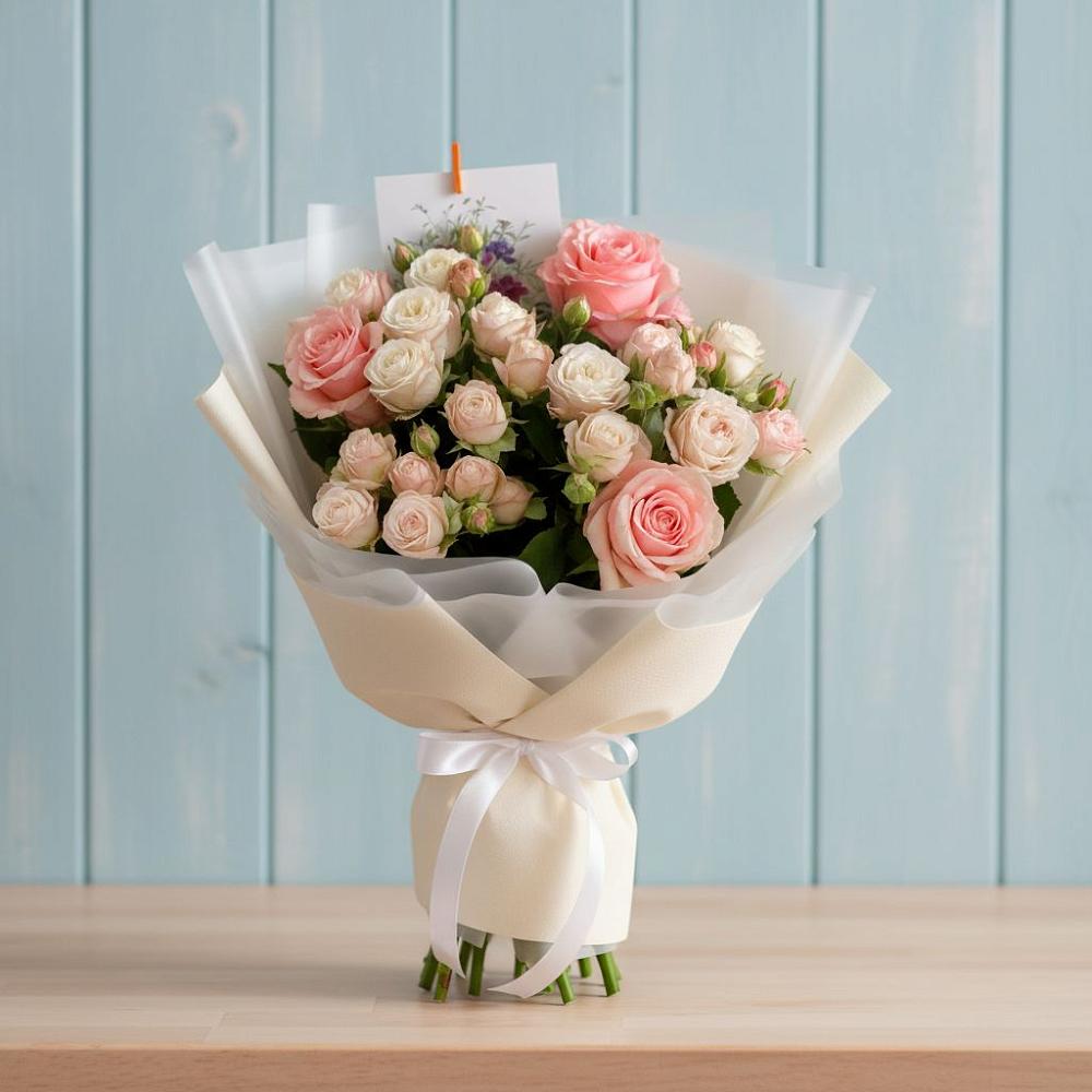 Букет цветов из: Розы в Наушки