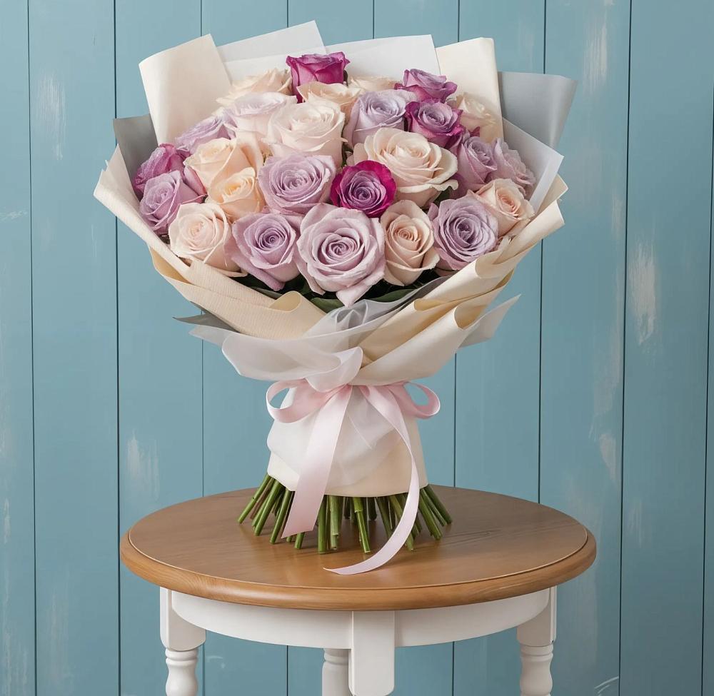 Букет цветов из: Розы в Наушки