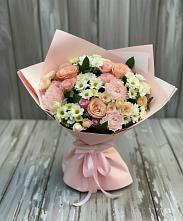 Букет цветов из:  Гвоздики, Розы и Хризантемы в Наушки
