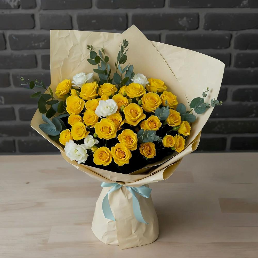 Букет цветов из: Розы в Наушки