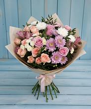 Букет цветов из:  Хризантемы, Розы и Альстромерии #REPLACE_PRED# Наушки