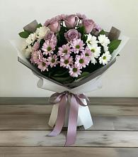 Букет цветов из:  Хризантемы и Розы в Наушки