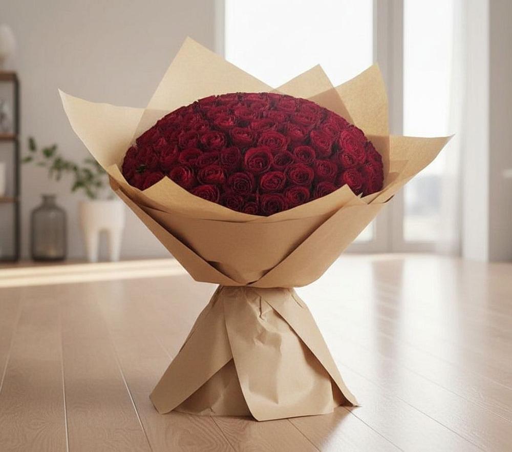 Букет 101 Красная роза в Наушки