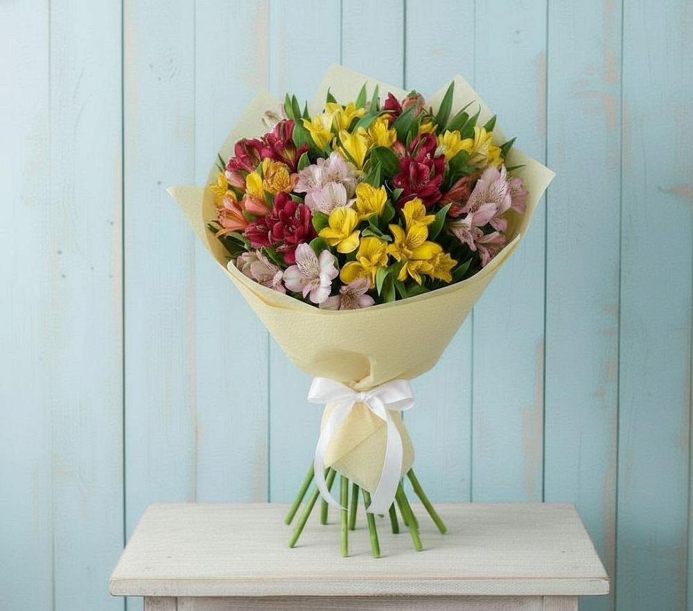 Букет цветов из: Альстромерии в Наушки
